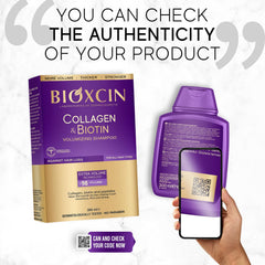 BIOXCIN bottle with pump on bathroom counter for daily use
