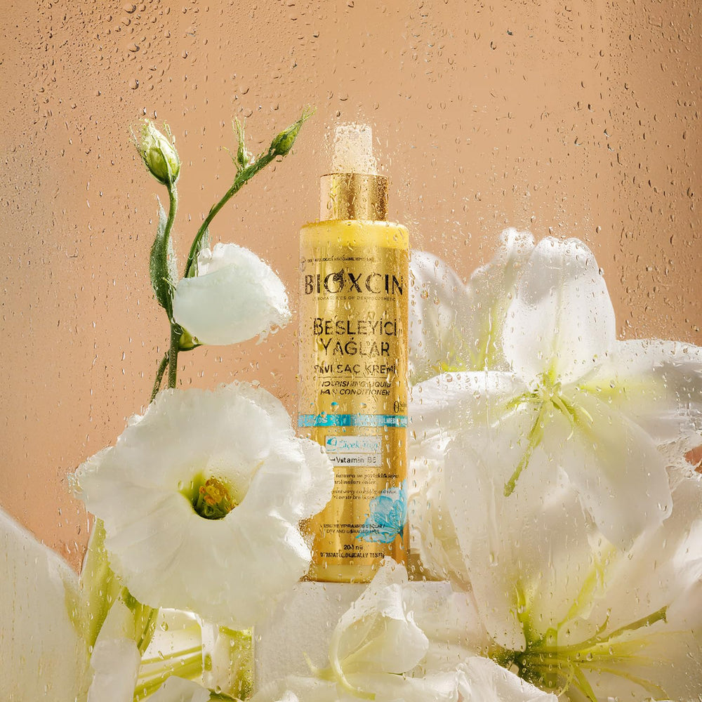 BIOXCIN Nourishing Oils Liquid Conditioner on damp hair for smoother combing and shine.