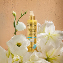 BIOXCIN Nourishing Oils Liquid Conditioner on damp hair for smoother combing and shine.