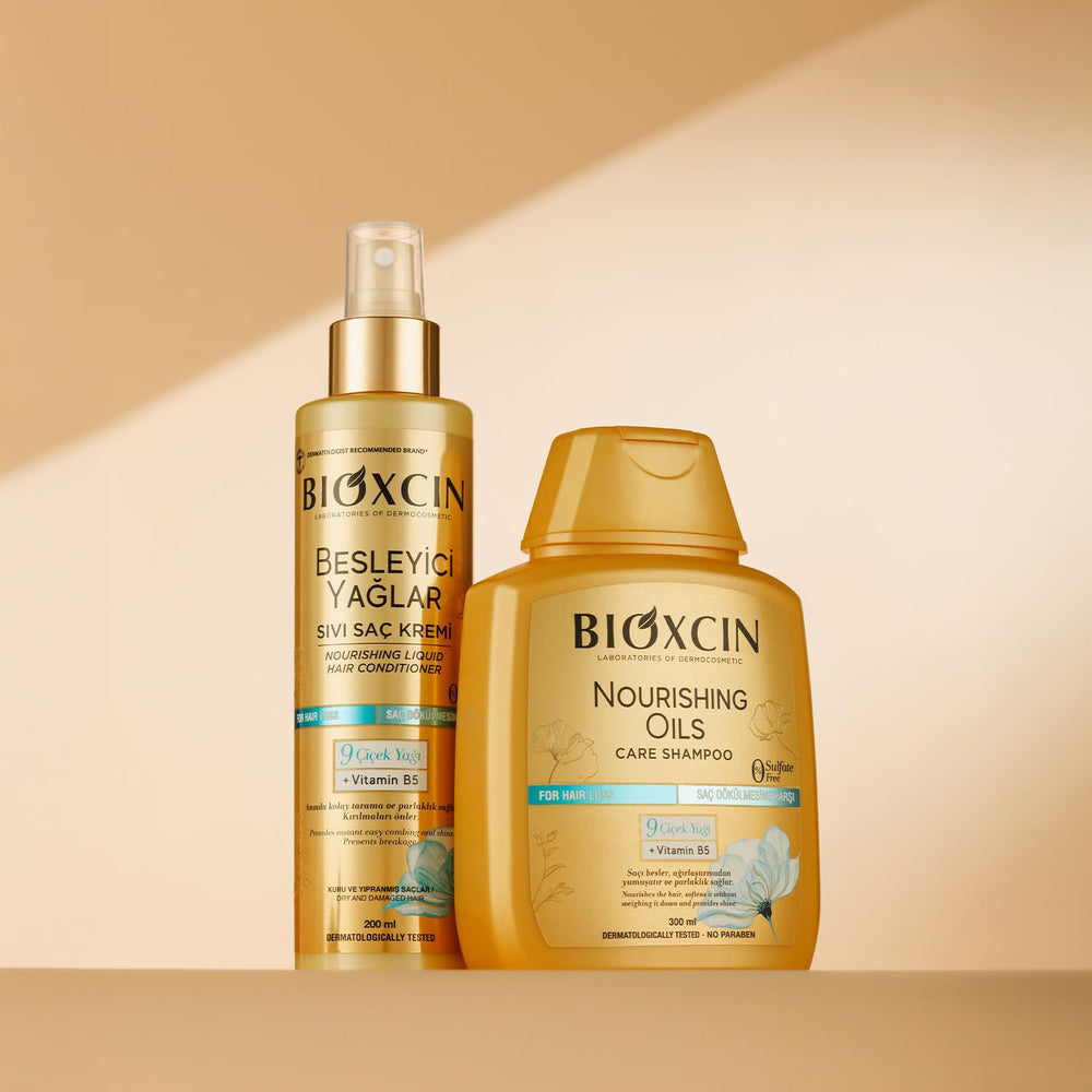 BIOXCIN Nourishing Oils Liquid Conditioner dermatologically tested for sensitive scalps.