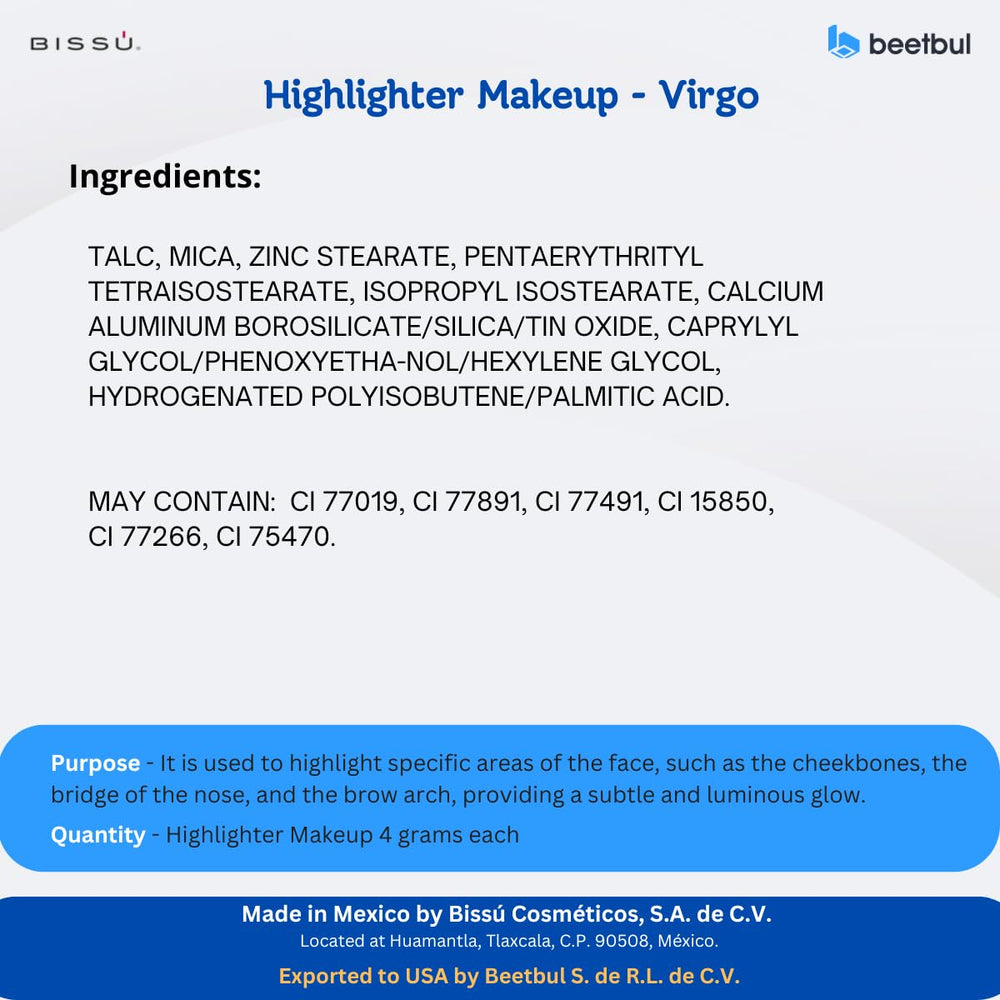 Bissú Powder Highlighter easy application for smooth blending.