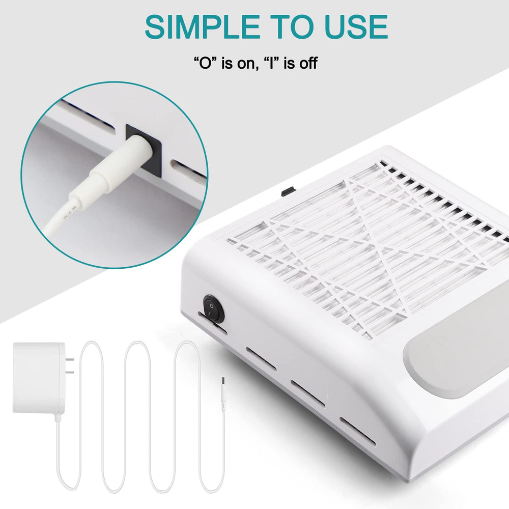 Biutee Nail Dust Collector includes a second filter for ongoing performance.