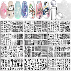 Biutee nail stamping plate set 12pcs for at-home DIY nail art.