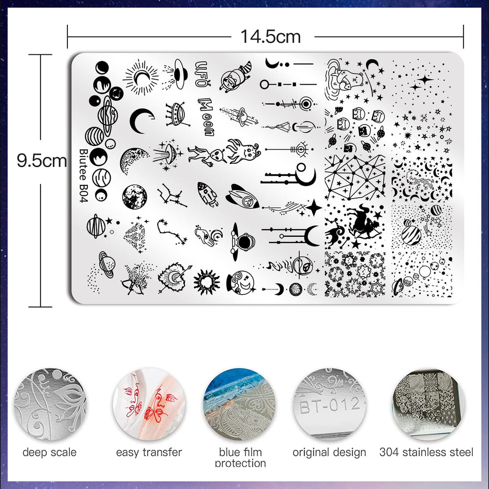 Biutee nail stamping plates featuring flower pattern for elegant nails