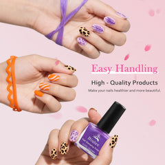 Biutee stamping polish applied on nail design for clean transfer.