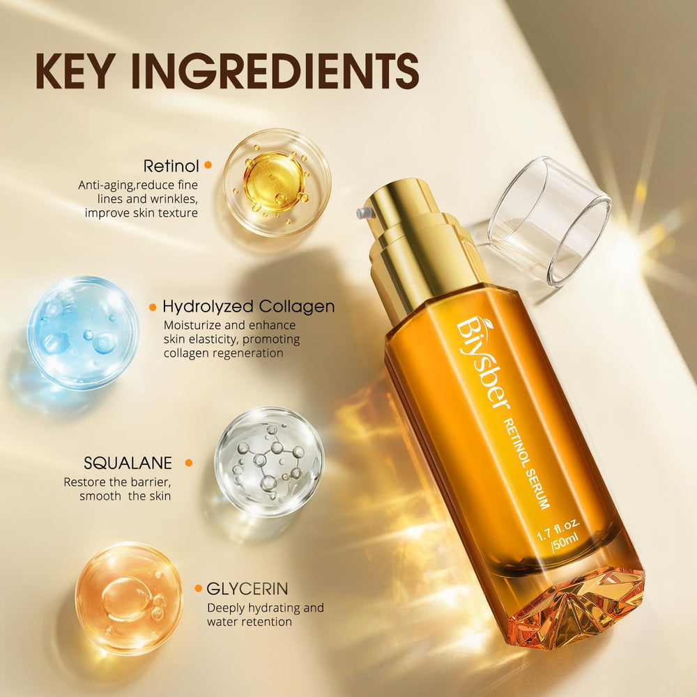 BIYSBER night routine visual suggesting gentle nightly application for rejuvenation.