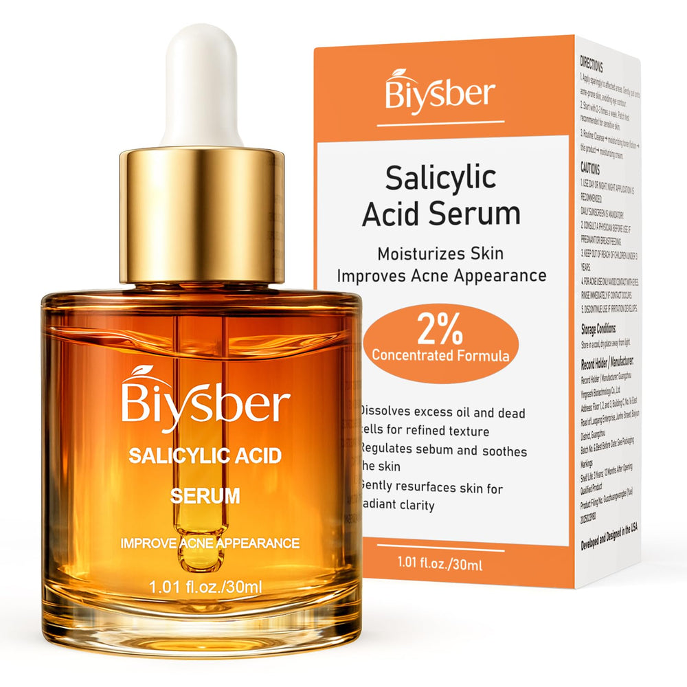 BIYSBER Salicylic Acid Serum bottle for daily exfoliation and clarified pores