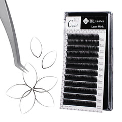 BL Laser Mink Classic lashes in 0.15mm thickness with D curl at 12mm for a natural lift.