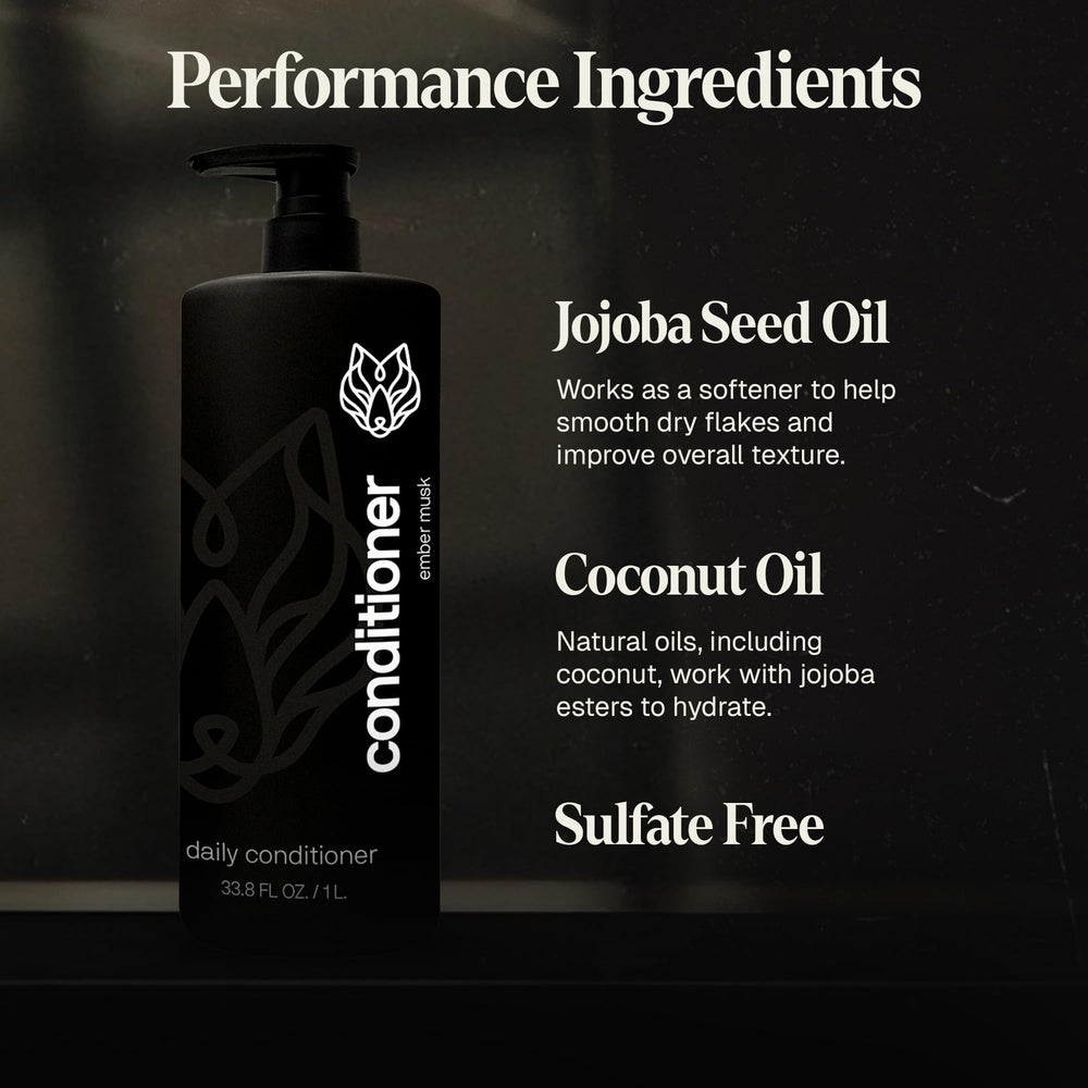 Black Wolf conditioner apply-hands demonstrates easy distribution for softer results