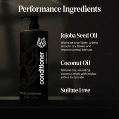 Black Wolf conditioner apply-hands demonstrates easy distribution for softer results