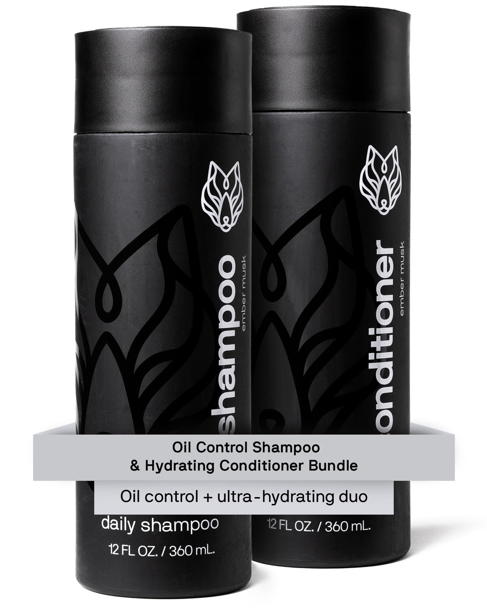 Black Wolf Everyday Oil Control Shampoo bottle front showing sleek design for clean, refreshed hair.