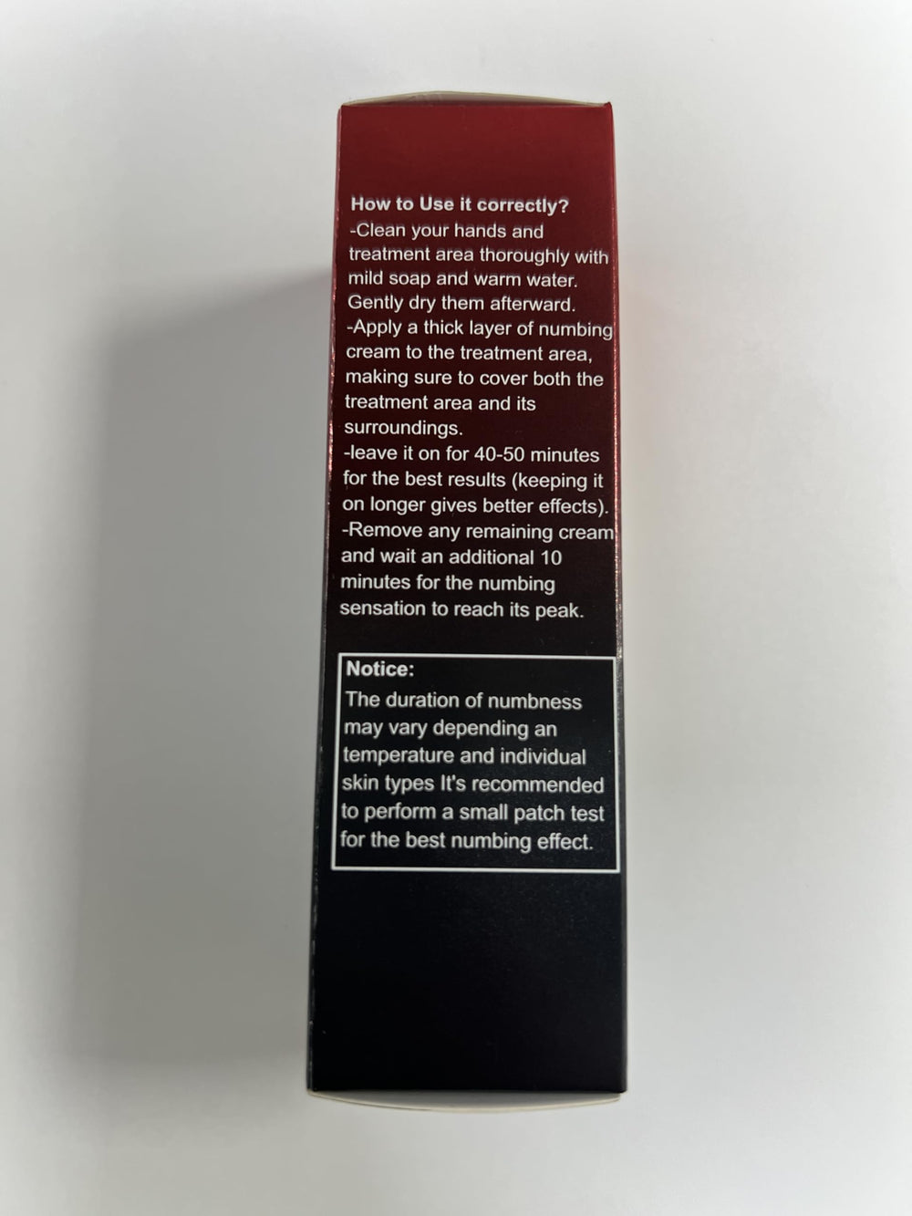 BlackCaves Numbing Cream demonstrates fast-action formula on skin.