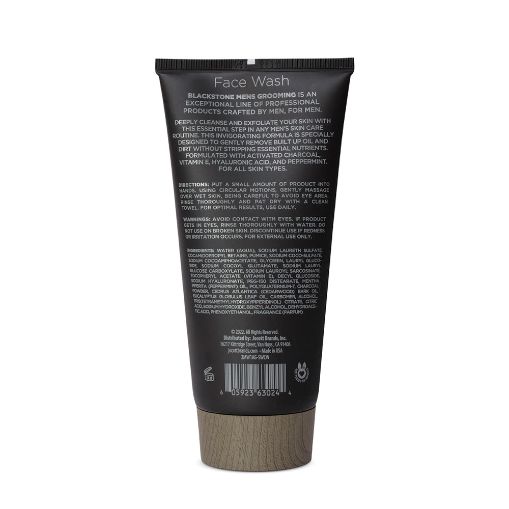 Blackstone Detoxifying Face Wash with Vitamin E and peppermint for a cooling cleanse.