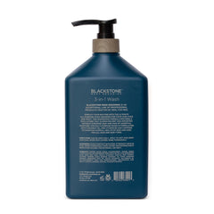 Close-up of rich lather from Blackstone 3-in-1 wash for a clean feel.