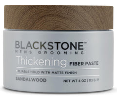 Blackstone Thickening Fiber Paste bottle shows volume-boosting styling benefits
