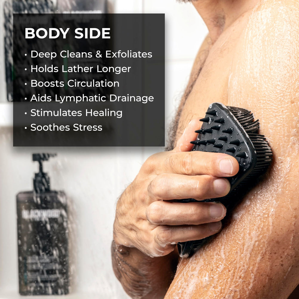 Blackwood For Men ergonomic loop-handle makes gripping easy during showers