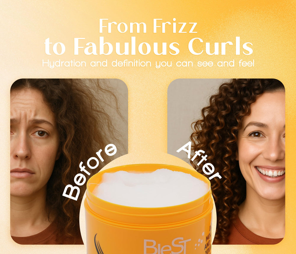 BLEST Professional Hair Care Mask after use reveals enhanced shine and softness.