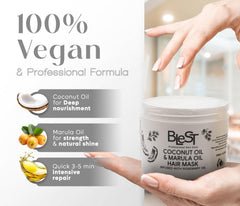 Blest Professional Hair Care Mask application texture suggesting frizz control and moisture.