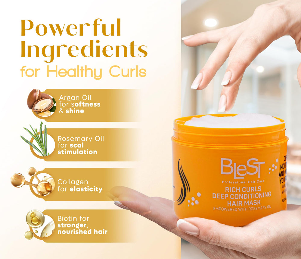 Applying BLEST mask to hair for intensive repair.
