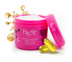BLEST Professional Hair Care Mask packaging shows a 500 ml bottle for home use.