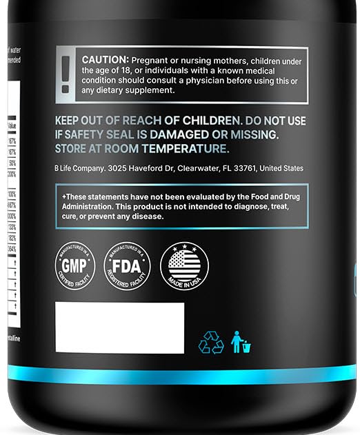 BLife Men’s Hair Growth bottle open to show convenient capsules.