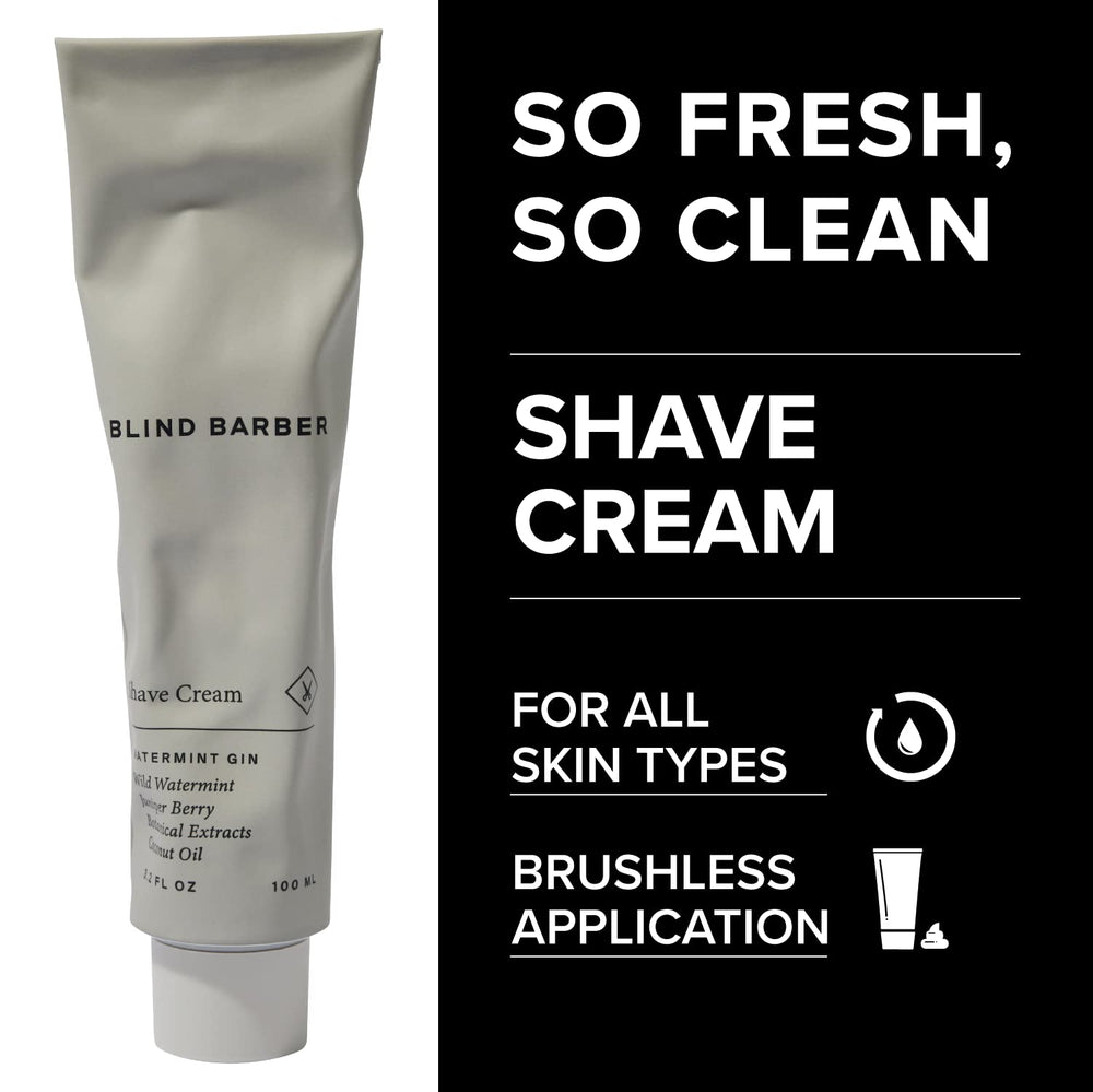 Blind Barber Watermint Gin Shave Cream foamy texture ready for shaving