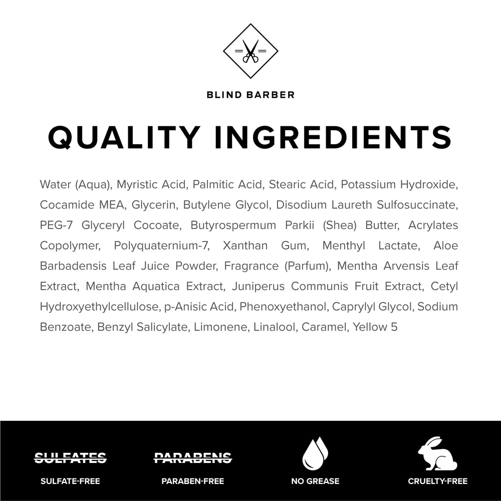 Blind Barber Watermint Gin Shave Cream packaging displayed with clean design