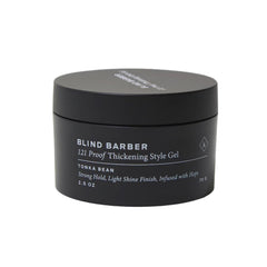 Blind Barber 121 Proof thickening gel bottle pour showing quick rinse-friendly packaging