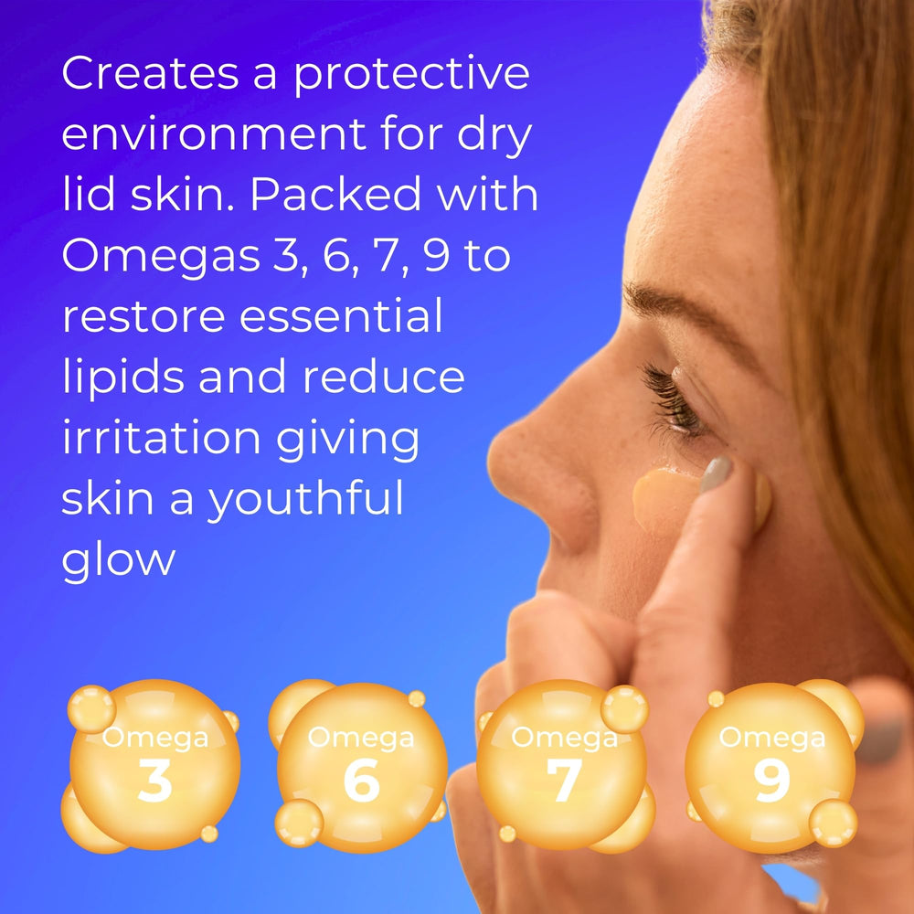 Close-up texture of Blinkjoy balm showing creamy, non-greasy finish.