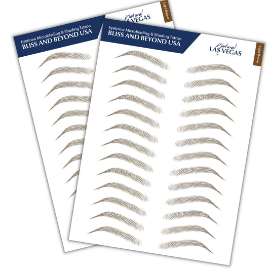 Bliss and Beyond USA eyebrow tattoo stickers, 2 sheets for all-day natural brows.