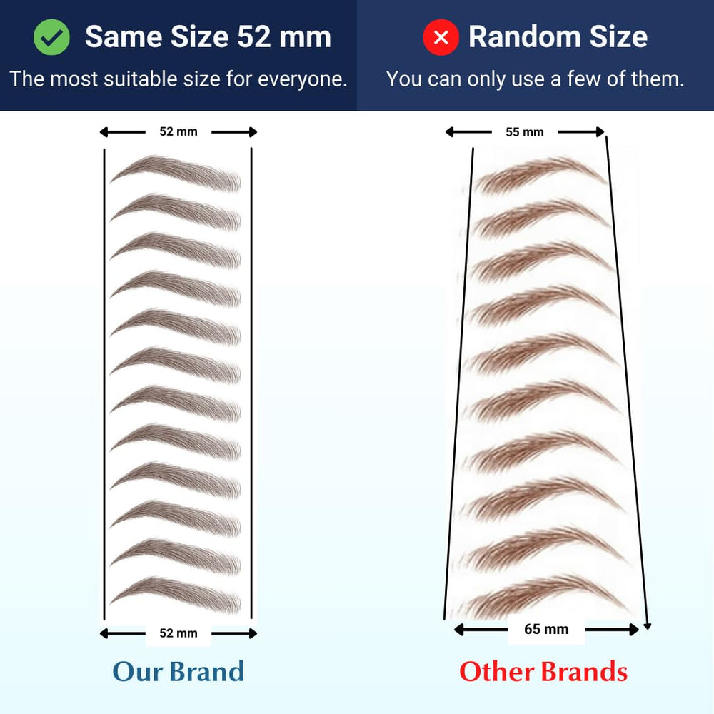 Bliss and Beyond USA same-size brow tattoos ensure easy pairing across all pairs