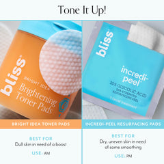 Bliss Bright Idea toner pad close-up texture with light citrus surface