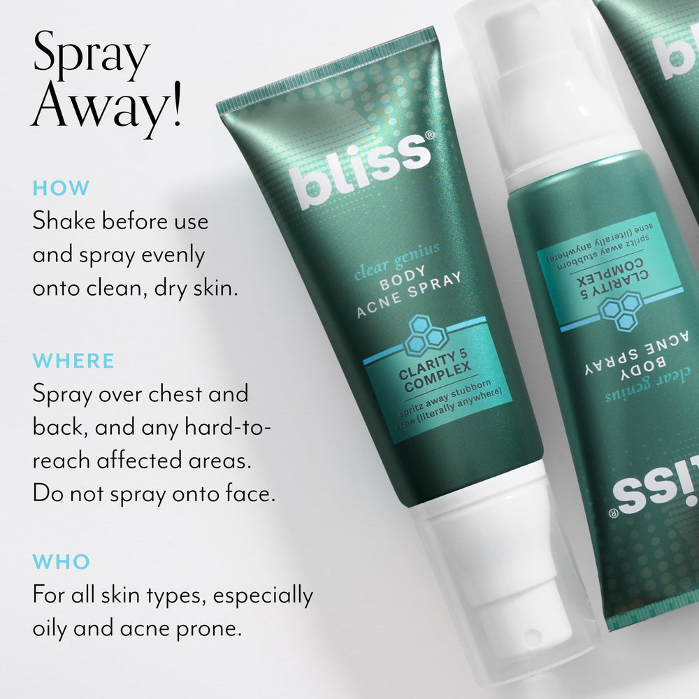 Bliss Clear Genius unscented packaging suitable for sensitive skin.