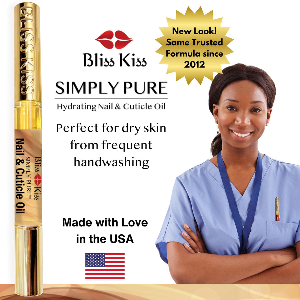 Fast-absorbing, non-greasy Bliss Kiss oil pen with quick touch-ups.