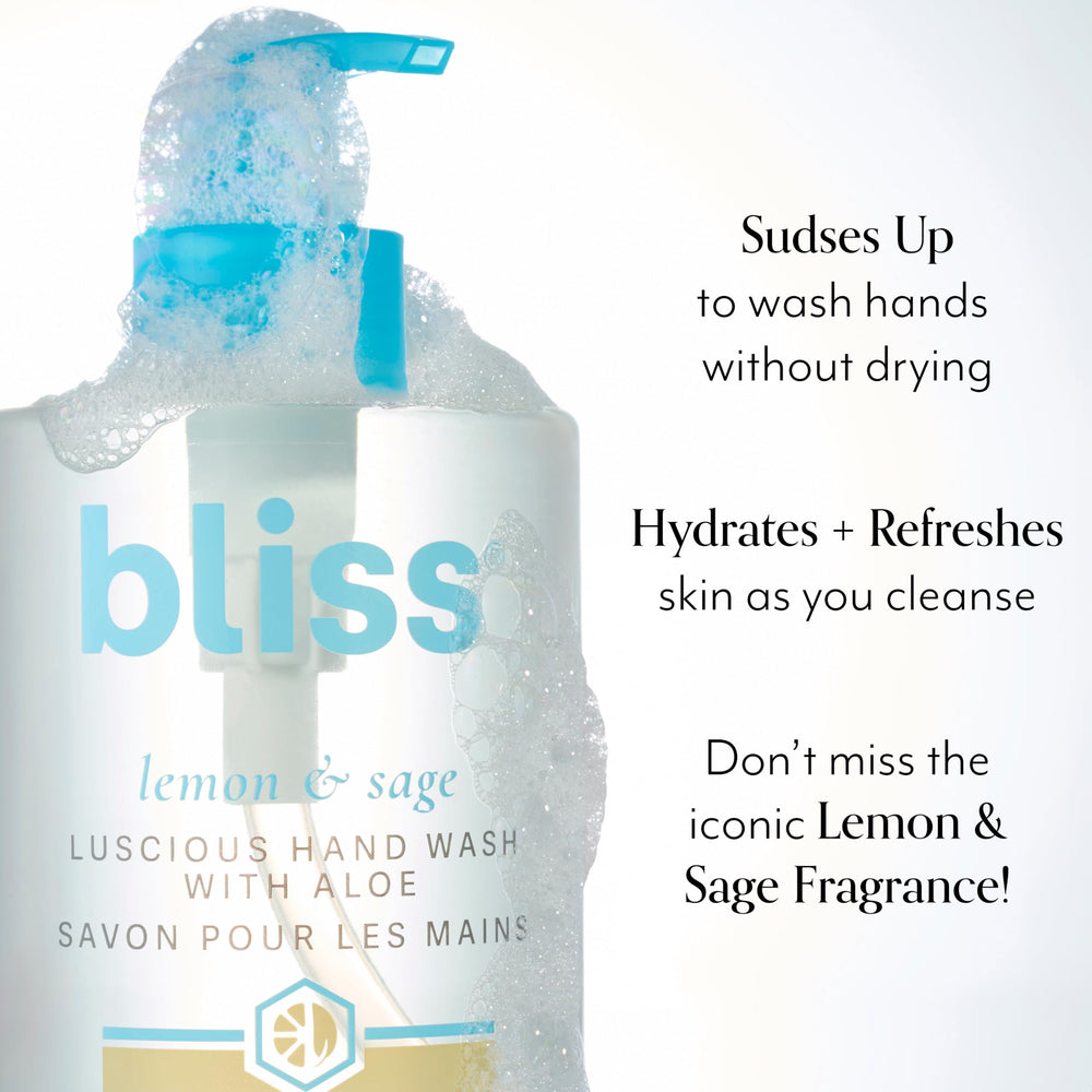 Bliss Lemon & Sage hand wash lather creates creamy foam while washing