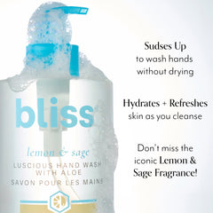 Bliss Lemon & Sage hand wash lather creates creamy foam while washing