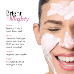 Bliss Mighty Marshmallow mask rinse-off leaves refreshed, soft skin.