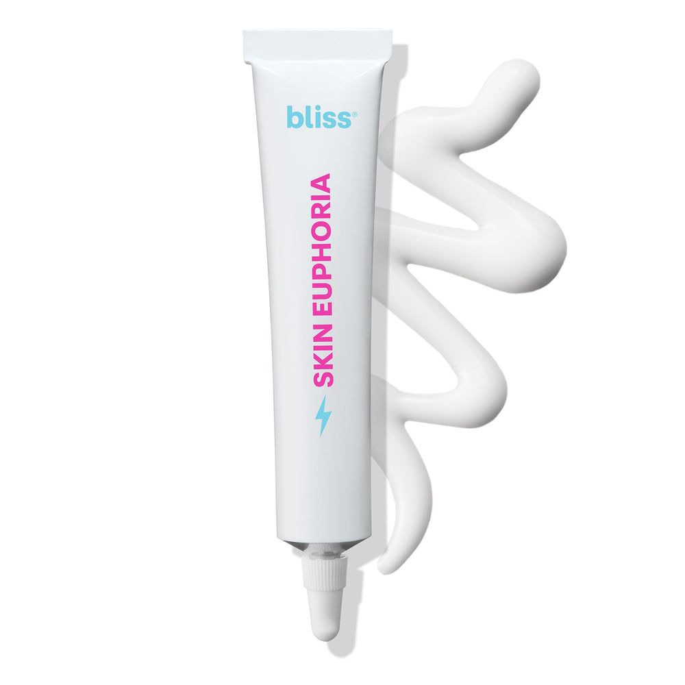 Bliss Skin Euphoria serum bottle with pump for quick hydration.