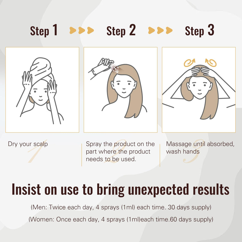 BLISSMATE alcohol-free minoxidil spray improves comfort during application.
