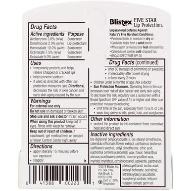 Blistex Five Star Lip Protection SPF 30 compact size fits in a pocket