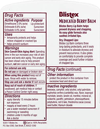 Blistex Berry Lip Balm with SPF 15 protects lips from sun exposure