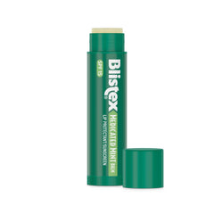 Blistex Medicated Mint lip balm with SPF 15 shields lips in sun.