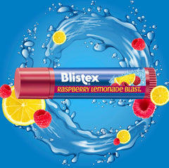 Blistex Raspberry Lemonade Blast close-up showcases the balm's texture and shine.