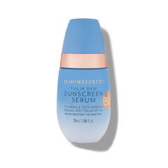 Bloomeffects Tulip Dew Sunscreen Serum bottle with mineral SPF in clean packaging.