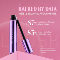 Blooskim precision brow brush applying serum to clean brows.