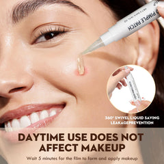 Blorfo liquid acne pen applied to blemish to isolate makeup during the day.