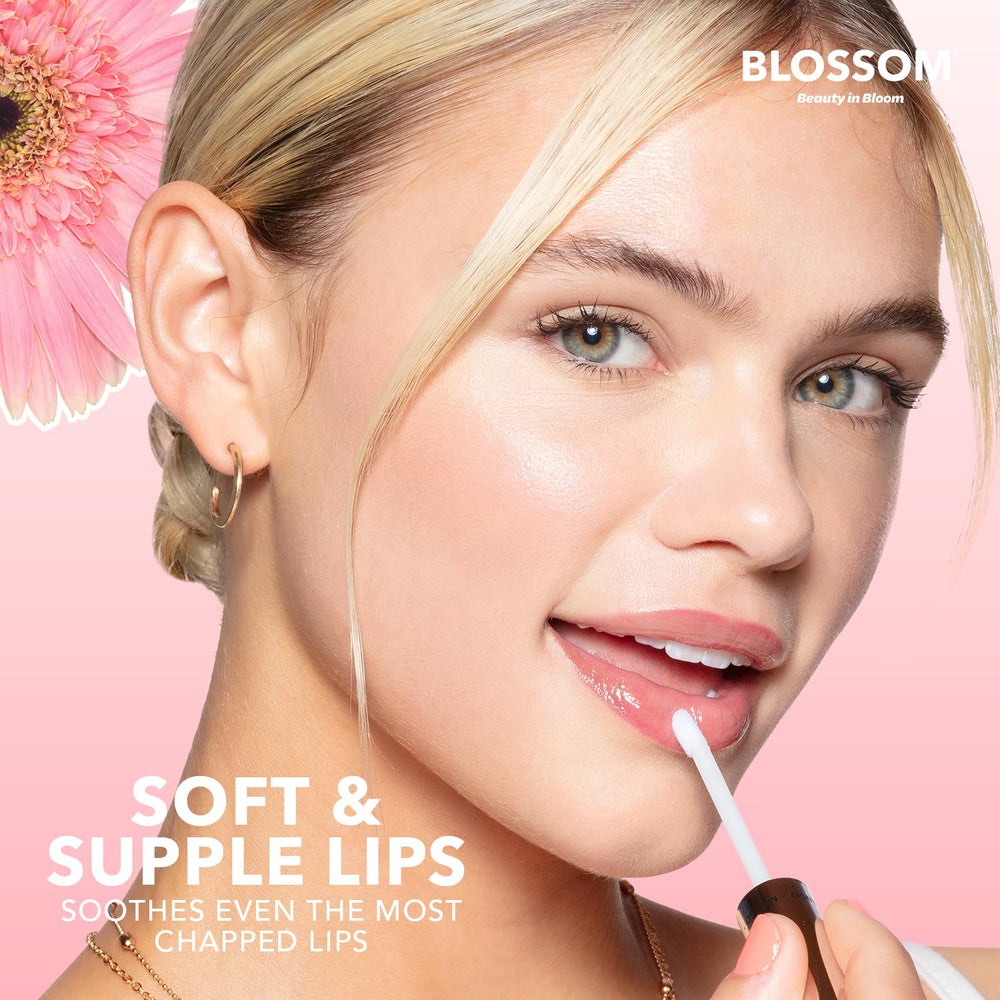 Blossom Lip Oil coconut and watermelon scented close-up.