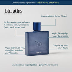 Blu Atlas Bountiful woodsy ambience shot conveying refined masculinity.