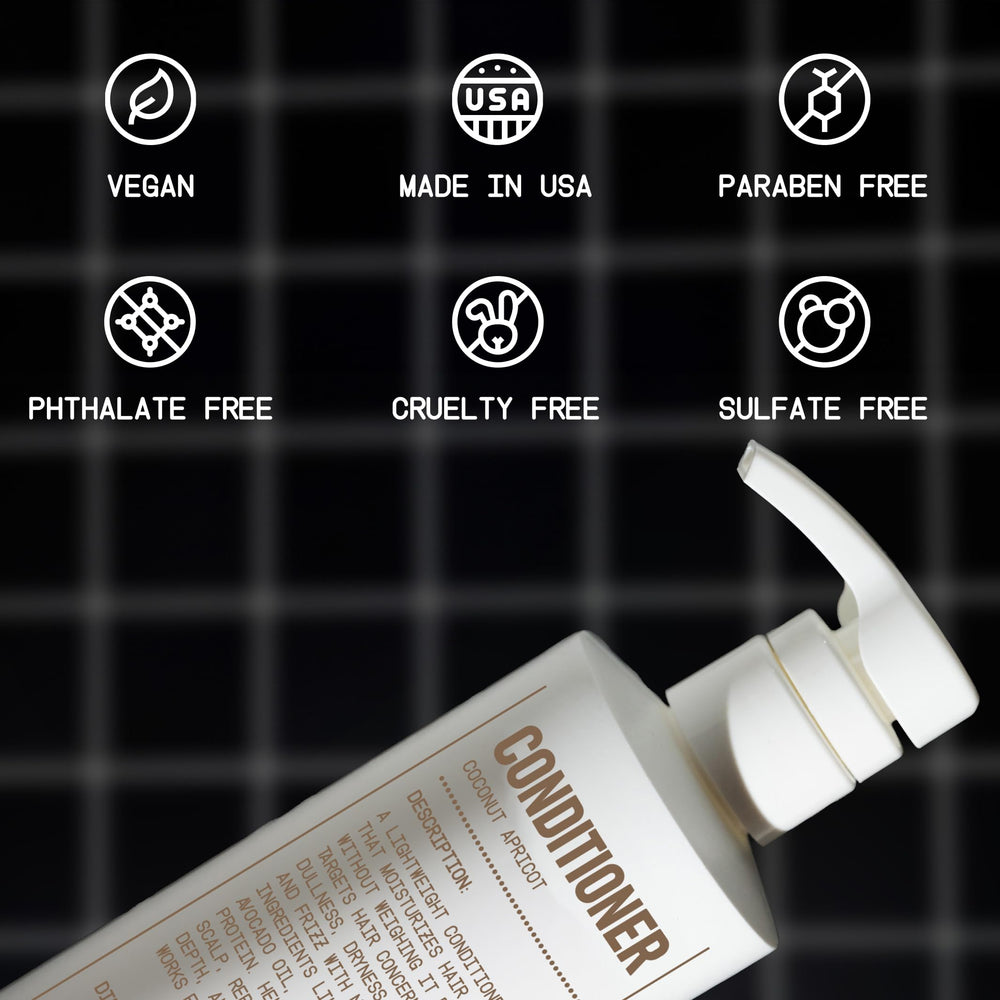 Blu Atlas conditioner ingredients panel showing argan oil and saw palmetto