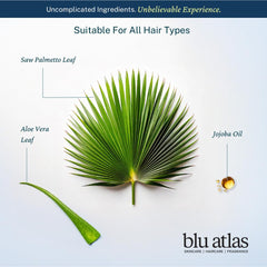 Blu Atlas Men's Natural Shampoo Santal Cedar scent conveys warm, woody aroma